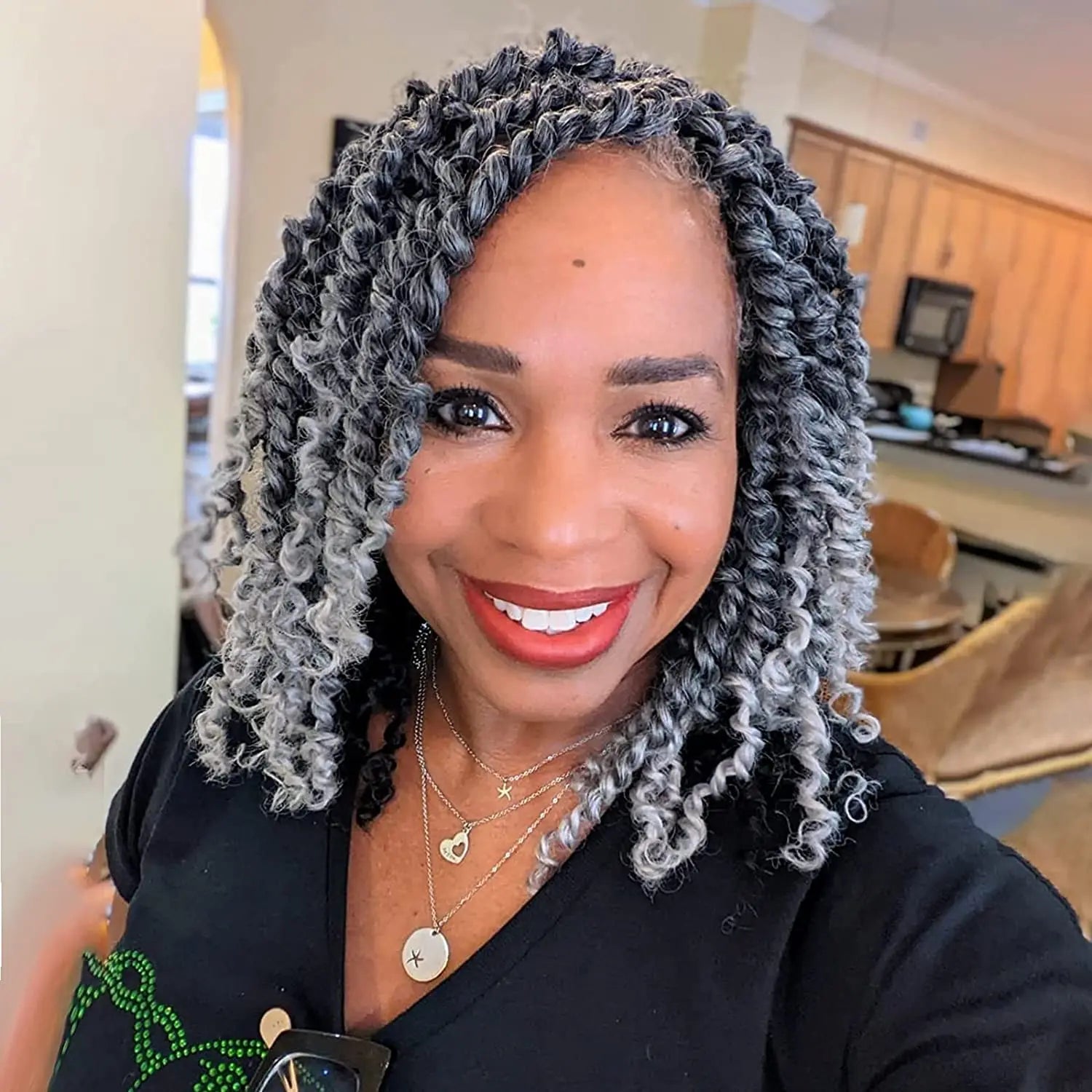 ( US ONLY) FAST SHIPPING NB | Toyotress® Tiana Passion Twist Hair - Pre-twisted Crochet Braids Natural Black, Pre-looped Synthetic Braiding Hair Extensions Toyotress